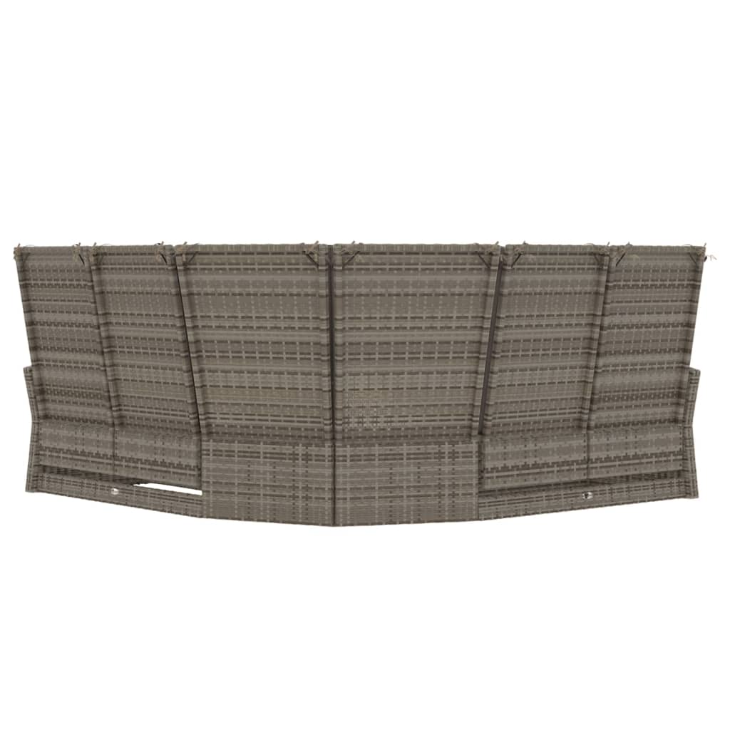 Divano Angolare Reclinabile con Cuscini in Polyrattan Grigio