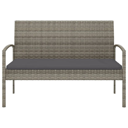 Panca da Giardino con Cuscino Grigia 105 cm in Polyrattan