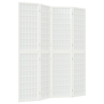 Divisorio Pieghevole 4 Pannelli Stile Giapponese 160x170 Bianco