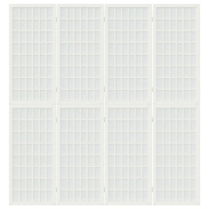 Divisorio Pieghevole 4 Pannelli Stile Giapponese 160x170 Bianco