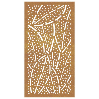 Decorazione Muro da Giardino 105x55 cm Foglia Acciaio Corten