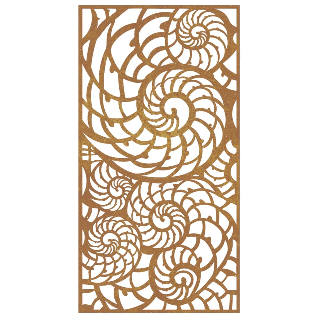 Decorazione Muro da Giardino 105x55cm Conchiglia Acciaio Corten