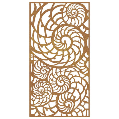 Decorazione Muro da Giardino 105x55cm Conchiglia Acciaio Corten