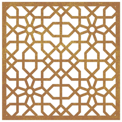 Decorazione Muro da Giardino 55x55 cm Moresco Acciaio Corten