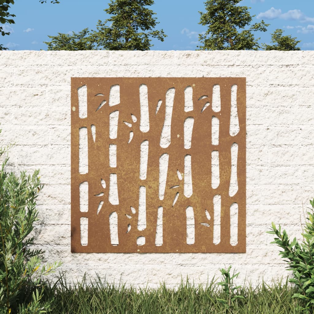 Decorazione Muro da Giardino 55x55 cm BambÃ¹ in Acciaio Corten