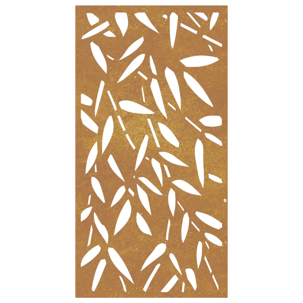 Decorazione Muro Giardino 105x55 cm Foglie BambÃƒÂ¹ Acciaio Corten
