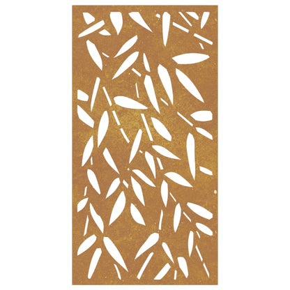 Decorazione Muro Giardino 105x55 cm Foglie BambÃƒÂ¹ Acciaio Corten