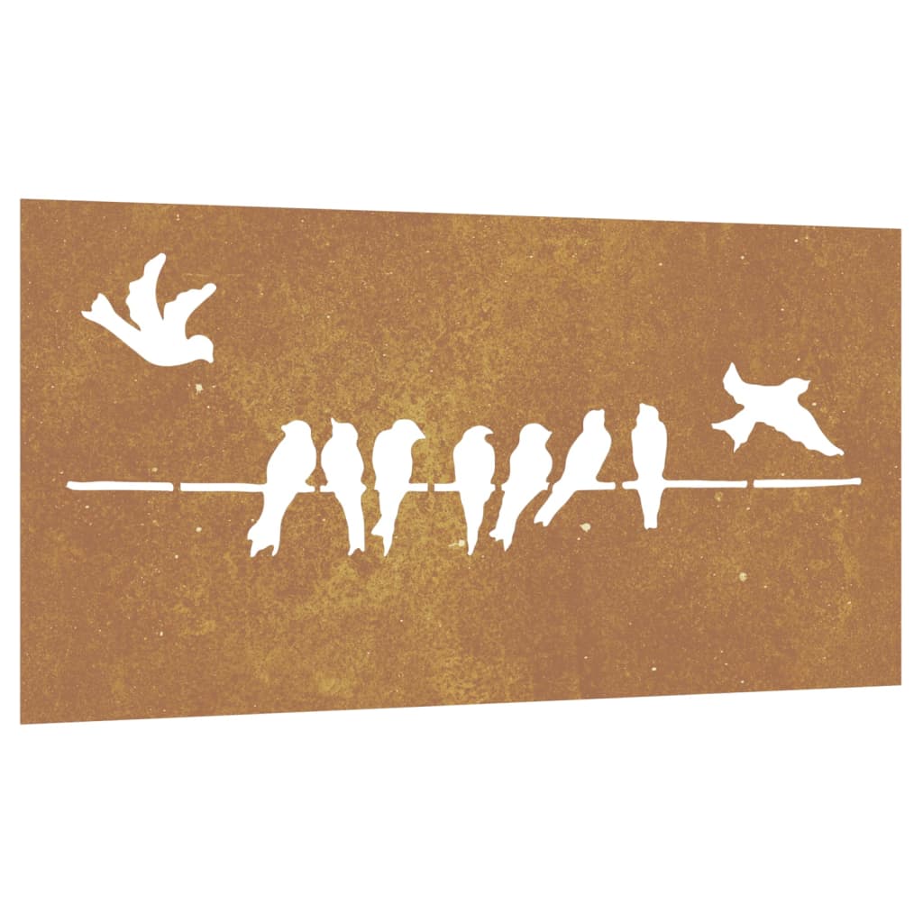 Decorazione Muro da Giardino 105x55 cm Uccello Acciaio Corten