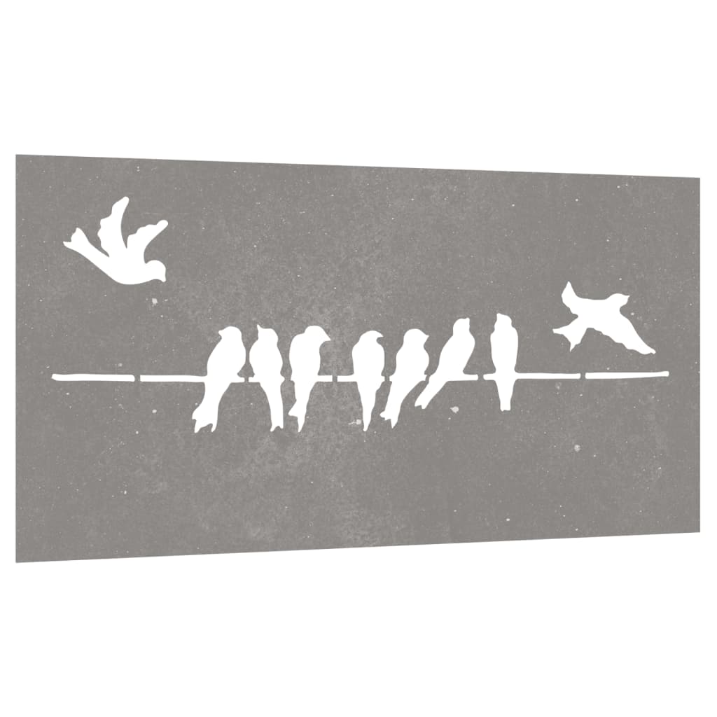 Decorazione Muro da Giardino 105x55 cm Uccello Acciaio Corten