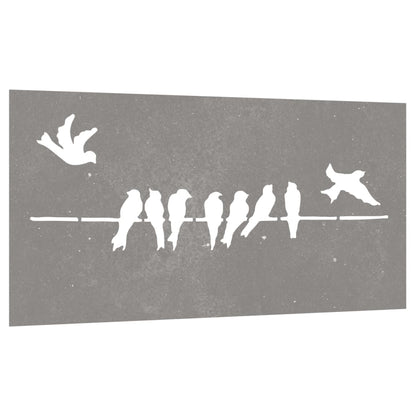 Decorazione Muro da Giardino 105x55 cm Uccello Acciaio Corten
