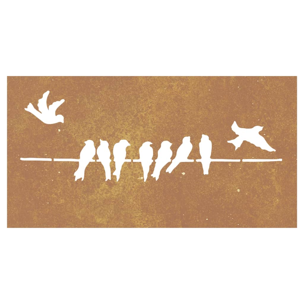 Decorazione Muro da Giardino 105x55 cm Uccello Acciaio Corten