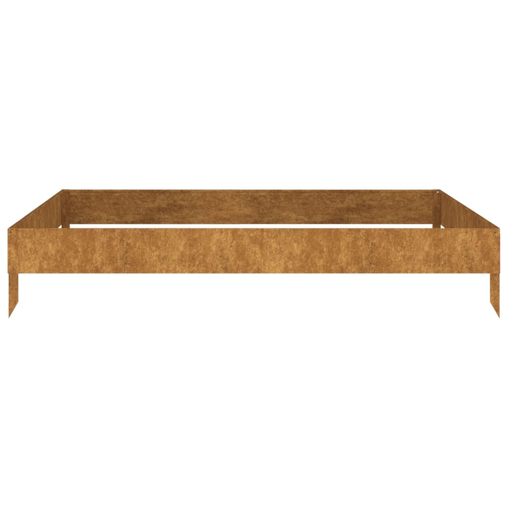 Fioriera Rialzata da Giardino 100x100x18,5 cm in Acciaio Corten