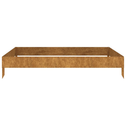 Fioriera Rialzata da Giardino 100x100x18,5 cm in Acciaio Corten