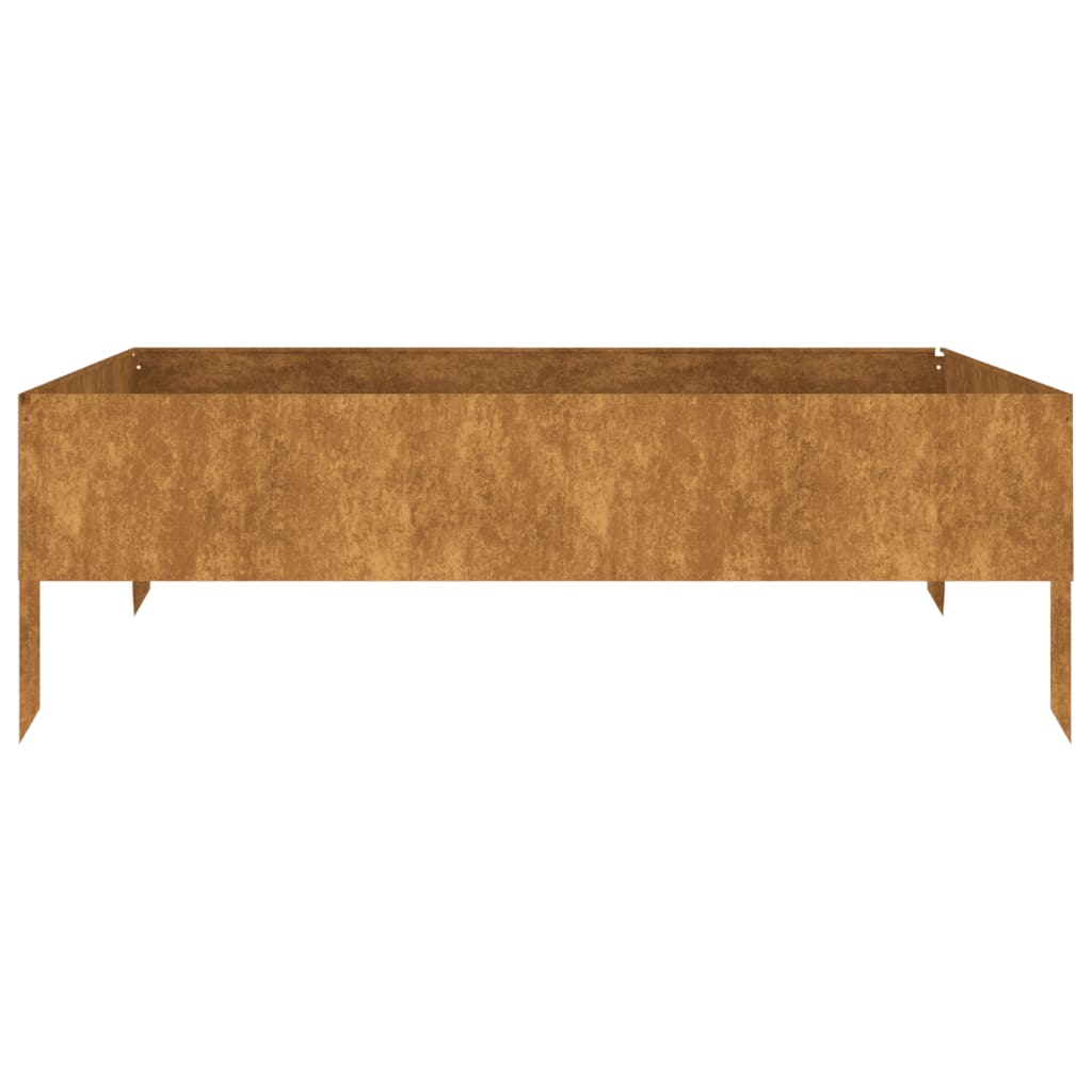 Fioriera Rialzata da Giardino 100x100x33,5 cm in Acciaio Corten
