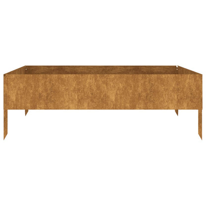 Fioriera Rialzata da Giardino 100x100x33,5 cm in Acciaio Corten