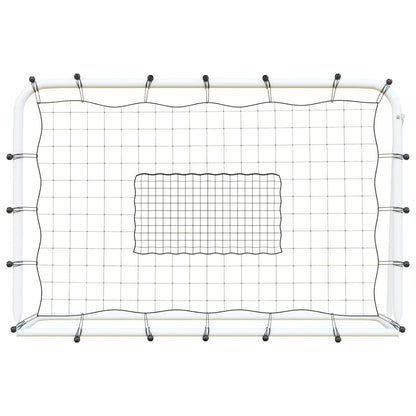 Rete Rimbalzante Calcio Bianca e Nera 184x61x123cm Acciaio e PE