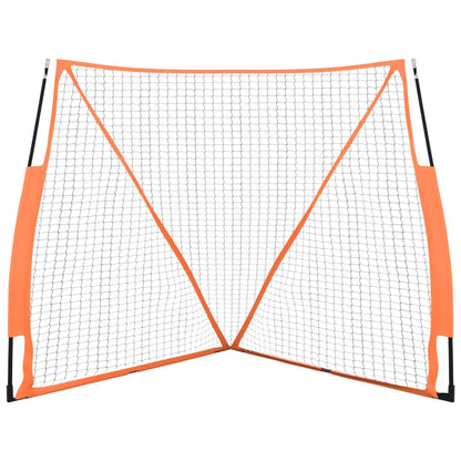 Rete Baseball Arancione e Nera 183x182x183cm Acciaio Poliestere