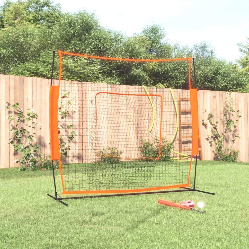 Rete Baseball Rossa e Nera 219x107x212 cm Acciaio e Poliestere