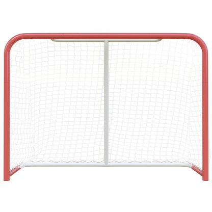 Porta Hockey Rete Rossa Bianca 153x60x118cm Acciaio Poliestere