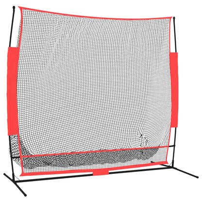 Rete Baseball Portatile Nera e Rossa 215x107x216 cm Poliestere