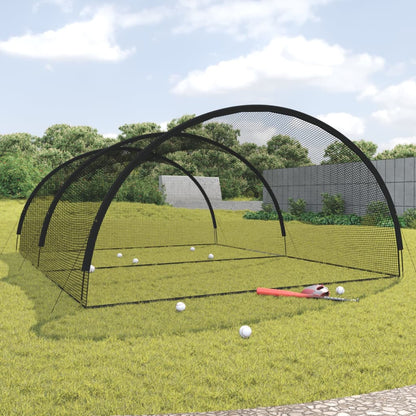 Rete Gabbia da Battuta Baseball Nera 500x400x250cm Poliestere