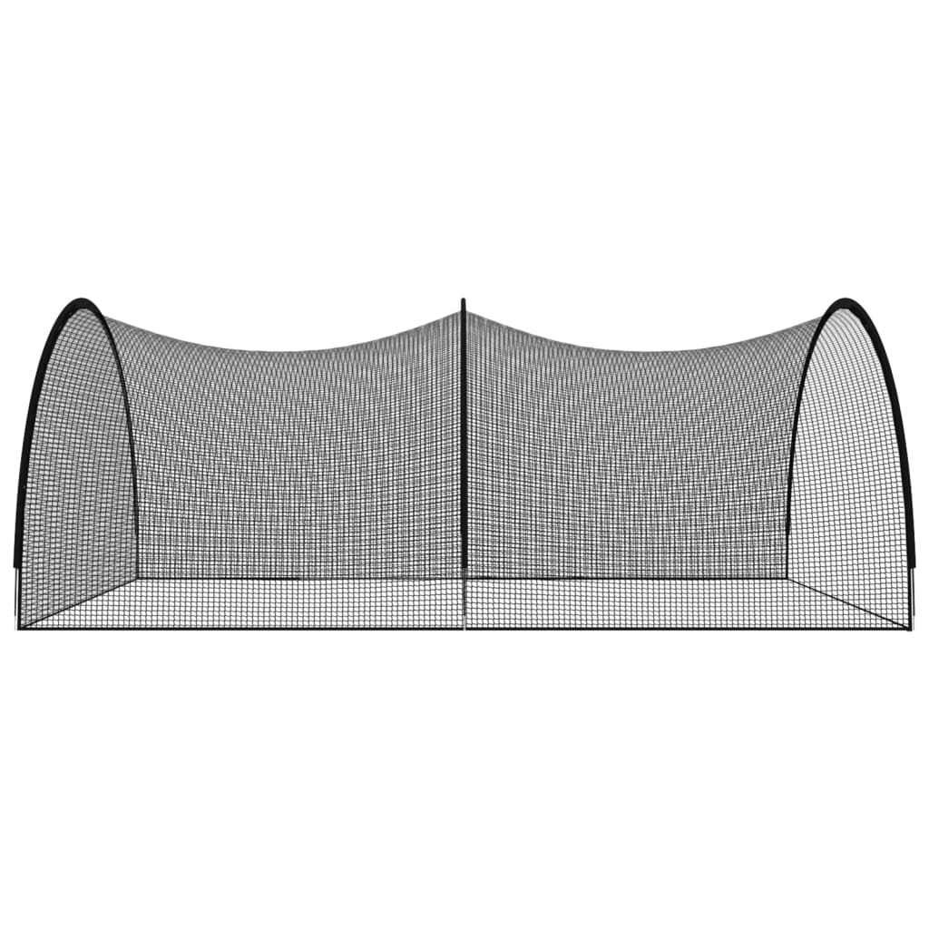 Rete Gabbia da Battuta Baseball Nera 600x400x250 cm Poliestere