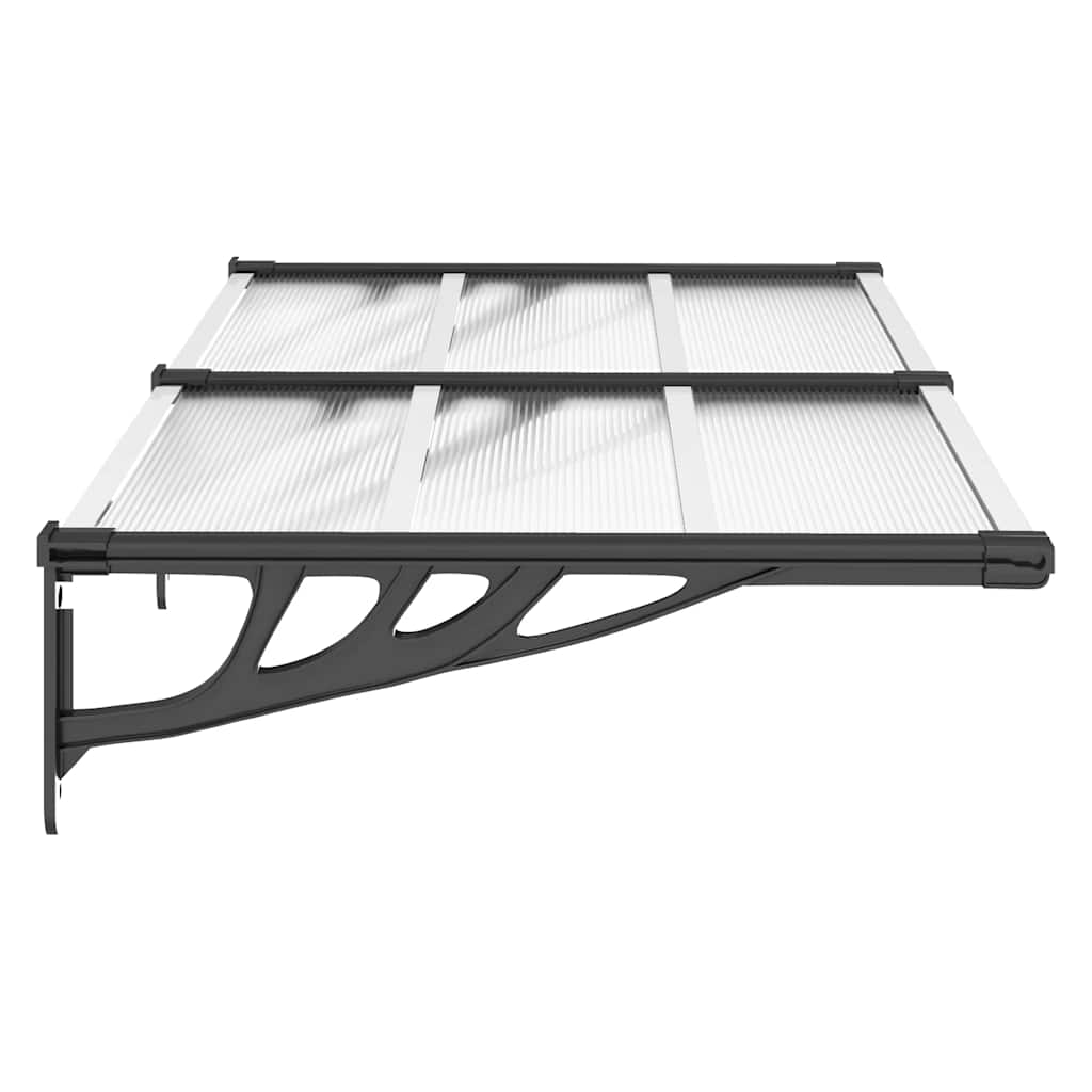 Tettoia per Porta Nero e Trasparente 152,5x90 cm Policarbonato