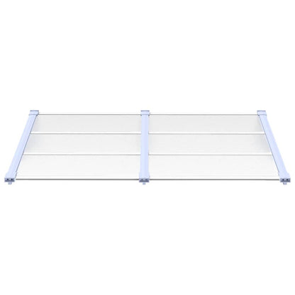 Tettoia per Porta Grigio e Trasparente 152,5x90cm Policarbonato
