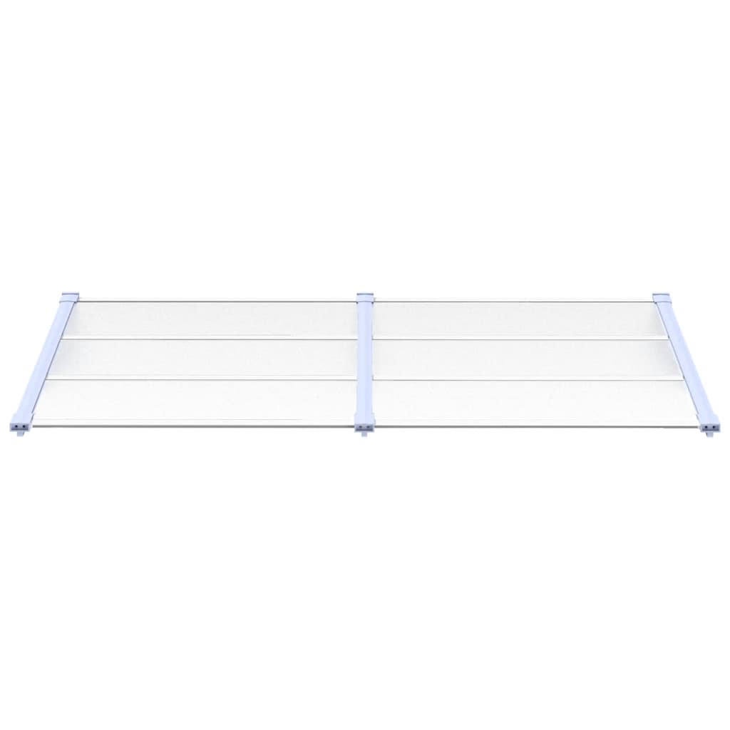 Tettoia per Porta Grigio e Trasparente 199x90 cm Policarbonato