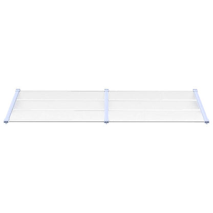 Tettoia per Porta Grigio e Trasparente 239x90 cm Policarbonato