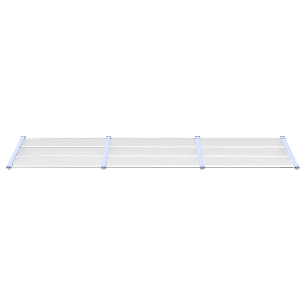 Tettoia per Porta Grigio e Trasparente 297,5x90cm Policarbonato