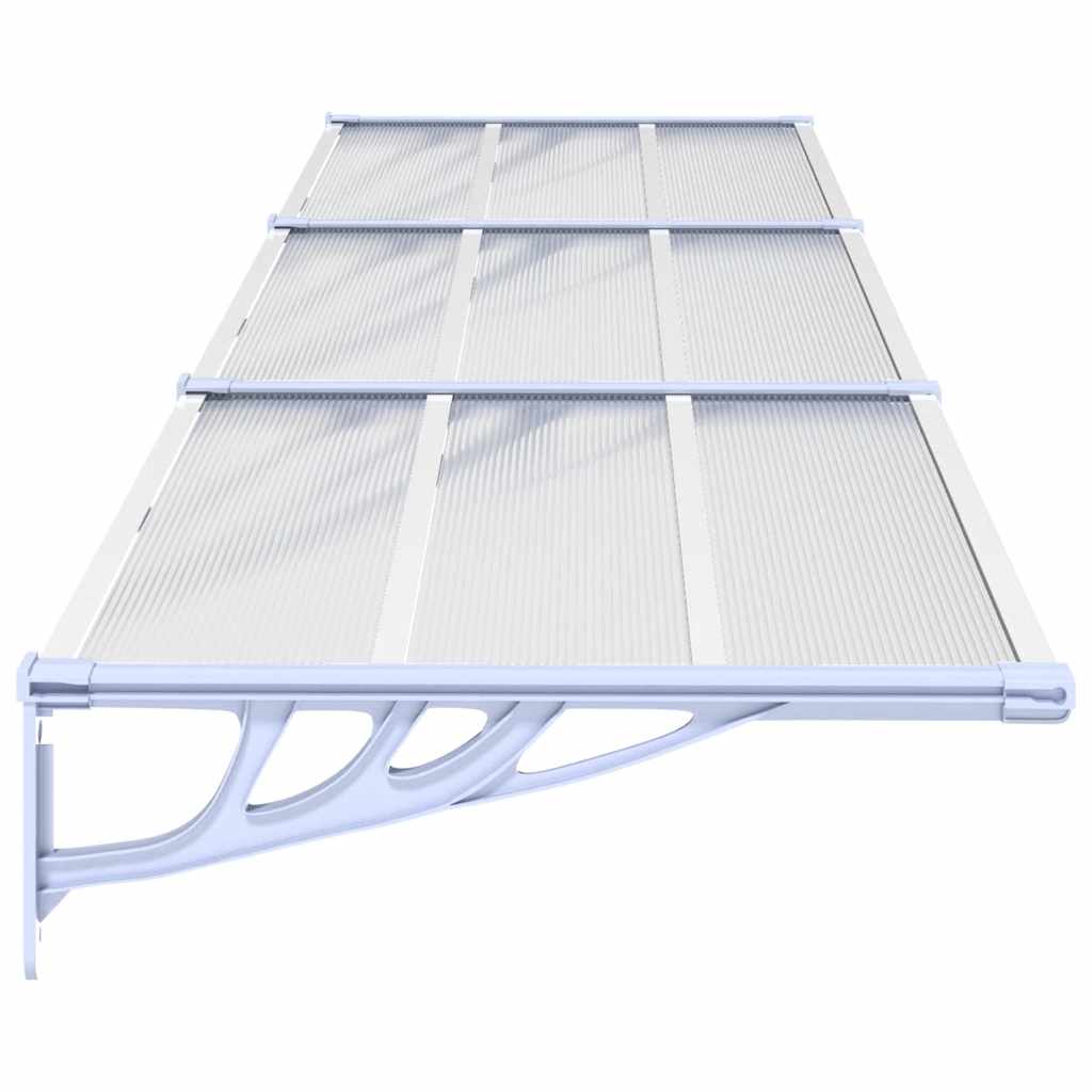 Tettoia per Porta Grigio e Trasparente 358,5x90cm Policarbonato
