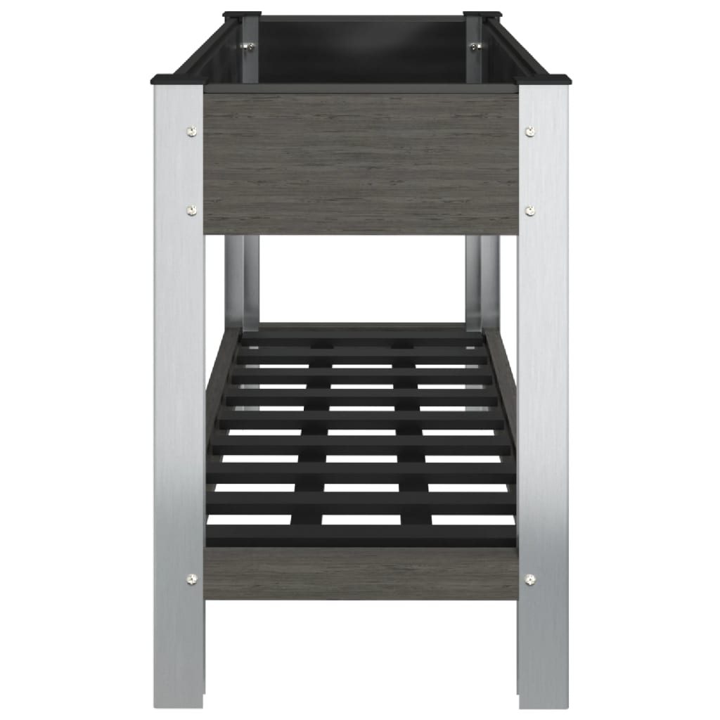 Fioriera Rialzata Giardino con Ripiano Grigia 100x50x75 cm WPC