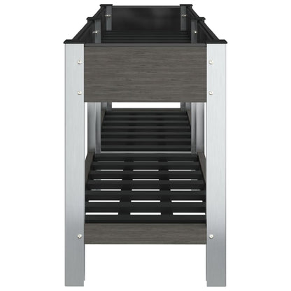 Fioriera Rialzata Giardino con Ripiano Grigia 150x50x75 cm WPC