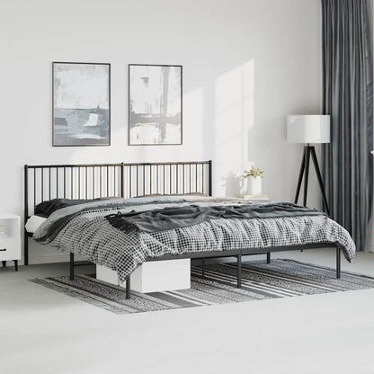 Giroletto con Testiera in Metallo Nero 193x203 cm