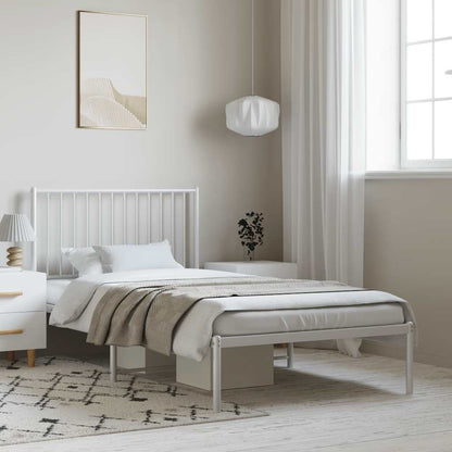 Giroletto con Testiera Metallo Bianco 100x190 cm
