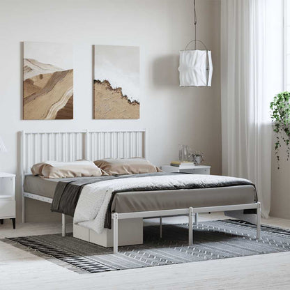Giroletto con Testiera Metallo Bianco 135x190 cm