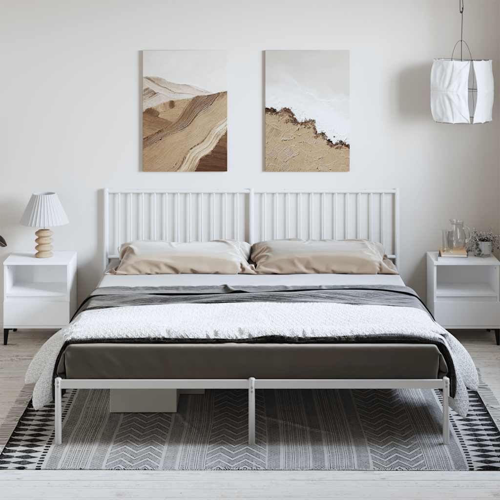 Giroletto con Testiera Metallo Bianco 183x213 cm