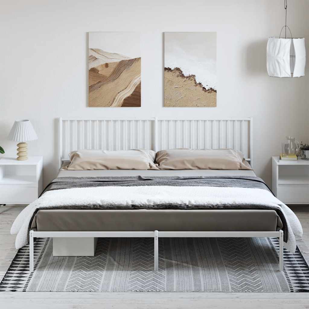 Giroletto con Testiera Metallo Bianco 193x203 cm