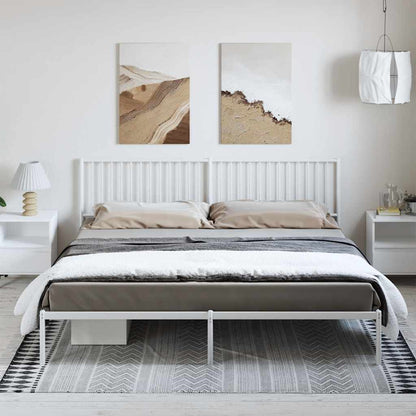 Giroletto con Testiera Metallo Bianco 193x203 cm