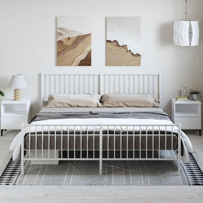Giroletto con Testiera e Pediera Metallo Bianco 183x213 cm