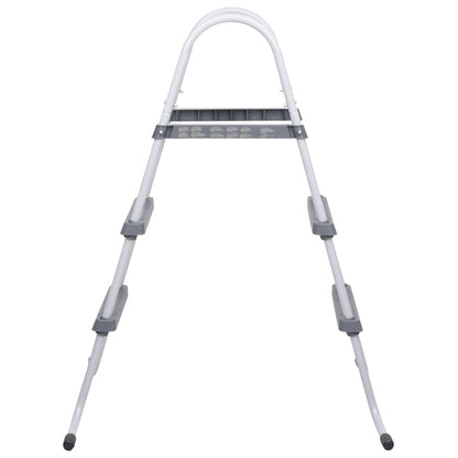Scaletta per Piscina Grigia 84 cm Acciaio