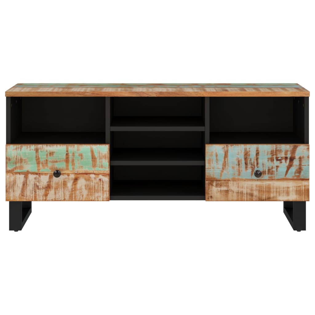 Mobile TV 100x33x46cm Legno Massello Recupero Legno Multistrato