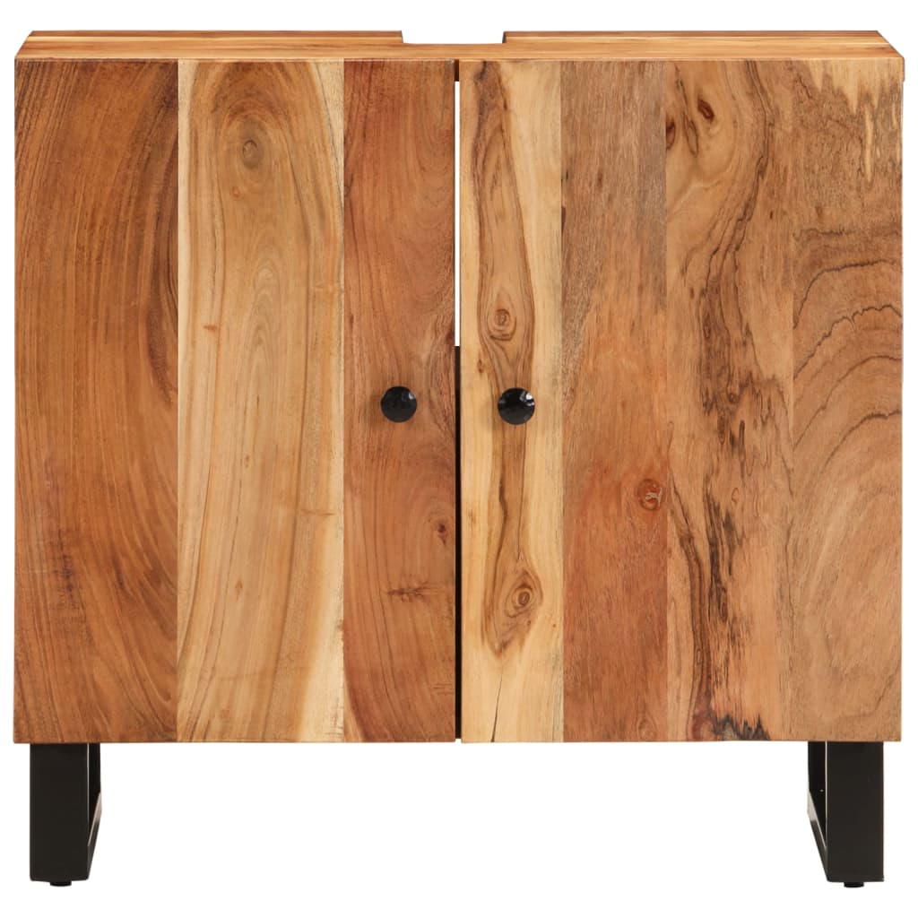 Mobile Lavabo 62x33x58 cm Legno Massello Acacia e Multistrato