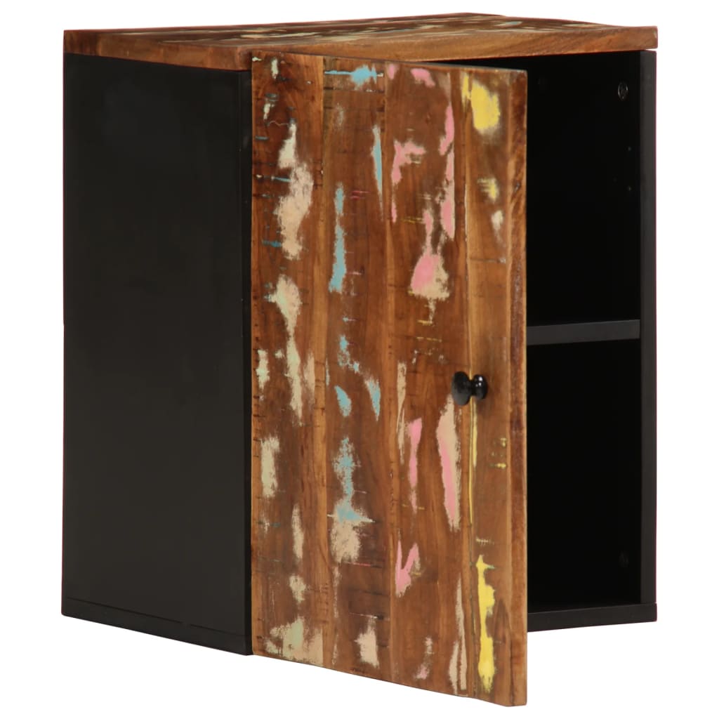 Mobile da Bagno a Parete 38x33x48cm Legno Massello di Recupero