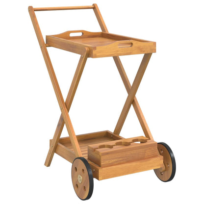 Carrello da TÃ¨ 54x87x90 cm in Legno Massello di Acacia