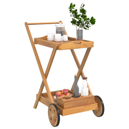 Carrello da TÃ¨ 54x87x90 cm in Legno Massello di Acacia