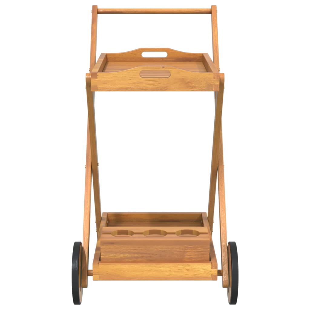 Carrello da TÃ¨ 54x87x90 cm in Legno Massello di Acacia