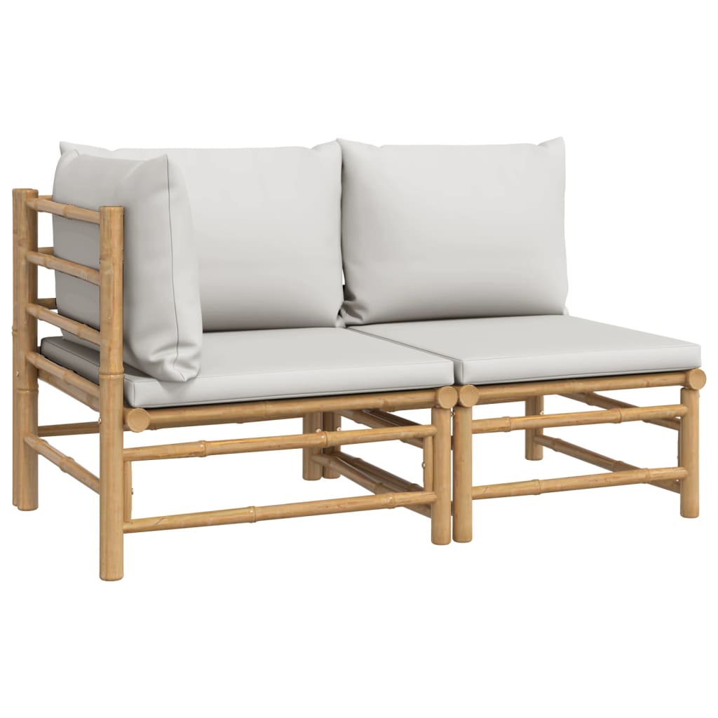 Set Salotto da Giardino 2pz con Cuscini Grigio Chiaro BambÃ¹