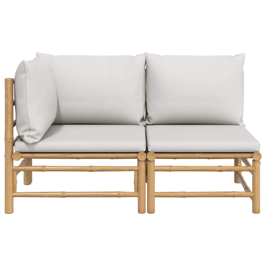 Set Salotto da Giardino 2pz con Cuscini Grigio Chiaro BambÃ¹
